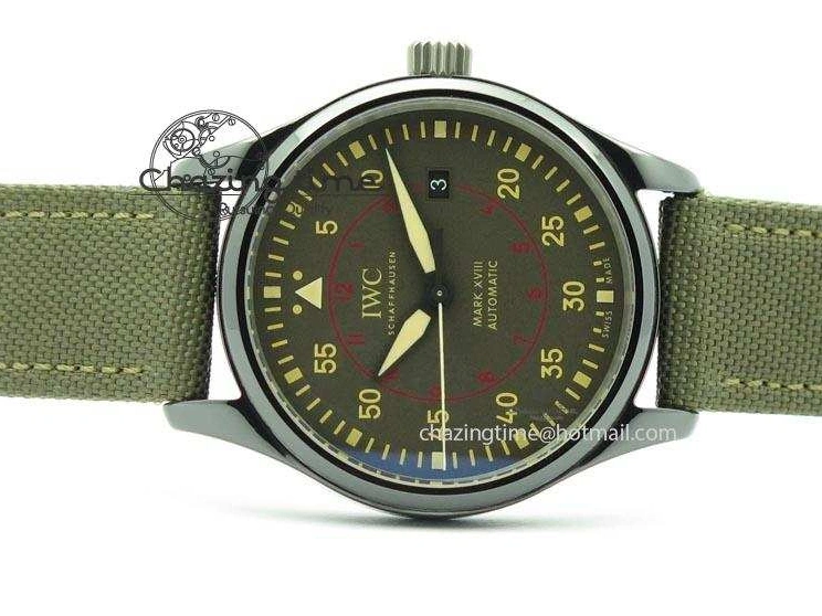 MIROTIME 0208 SunProtective MARK XVII IW324702 Real Ceramic MK Best Edition Green Dial On Green Nylon Strap A 7288